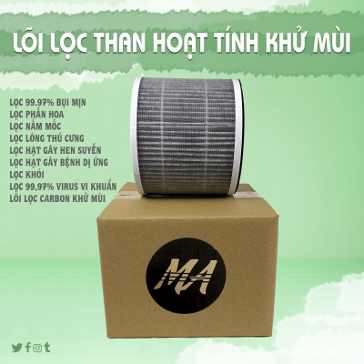 Lõi lọc không khí than hoạt tính Carbon lọc mùi, khử mùi hiệu quả thay thế máy lọc không khí MaxAir MA025 Hàng chính hãng