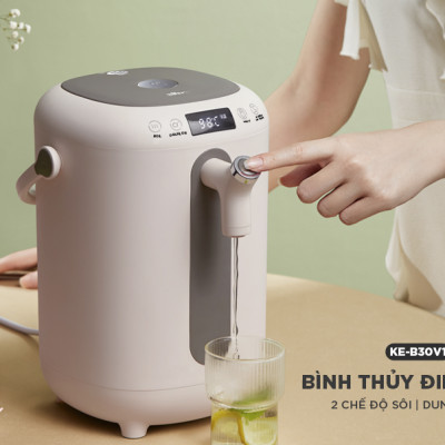 Bình Thủy Điện, Bình Thủy Giữ Ấm Đun Nóng Thông Minh BEAR KE-B30V1 Khử Clo Dung Tích 3L, Công Suất 1350W - Hàng Chính Hãng