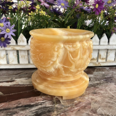 Lư hương, bát hương, bát nhang thờ cúng chạm rồng đá ngọc hoàng long