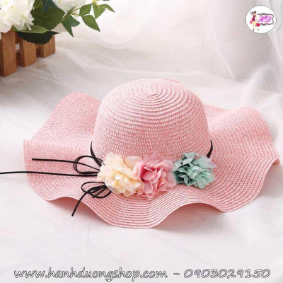 Mũ đi biển du lịch mẹ và bé vành gợn sóng HQC4127