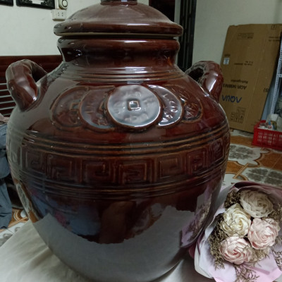 Chum đựng rượu gạo gốm sứ Bát Tràng loại 30L