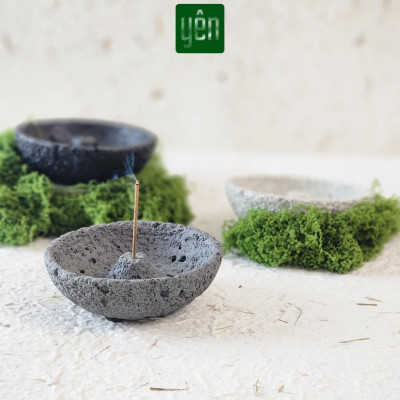 Đế Hứng Nhang Thảo Mộc Bằng Đá Phong Cách Wabi Sabi Trang Trí Nhà Bàn Thờ Thiền