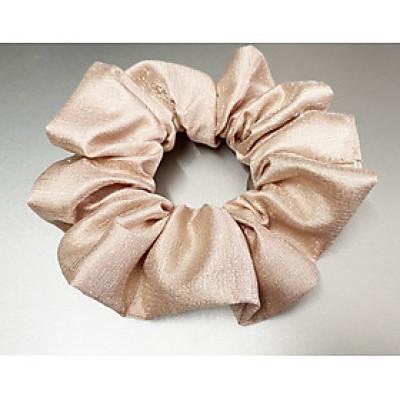 Cột tóc scrunchies mẫu mới big size màu nâu đồng ánh kim