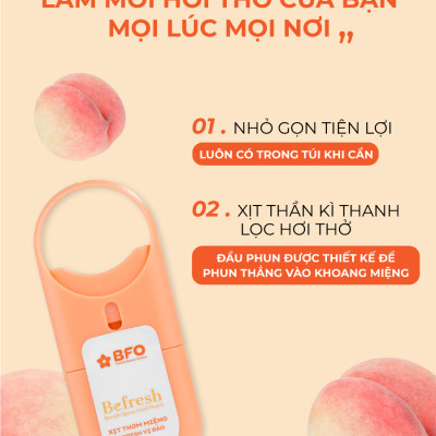 Combo 2 Xịt Thơm Miệng Befresh Cho Hơi Thở Thơm Mát Chỉ Trong 3 Giây Dung Tích 10ml