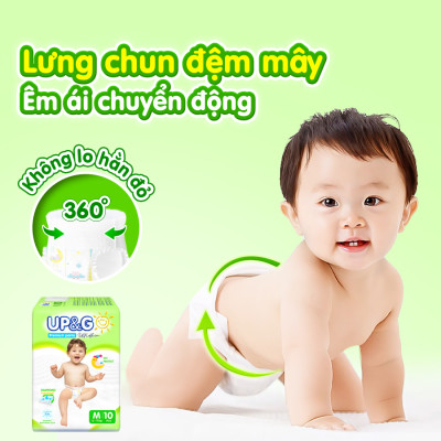 Tã/ Bỉm Quần Em Bé Siêu Mỏng Up&Go Lõi Nén 2mm Siêu Mềm Mại, Siêu Khô Thoáng, Siêu Thấm Hút Size S/M/L/XL
