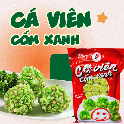 Cá Viên Cốm Xanh Gói 500gr 24 Viên  / 35 Viên - Thương Hiệu Đen Đỏ