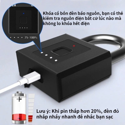 Ổ KhóJa Vân Tay Sai Đại Chống Trộm – Dùng Cho Cổng Cửa Nhà, Bền Bỉ Ngoài Trời, ĐÈN TRANG TRÍ