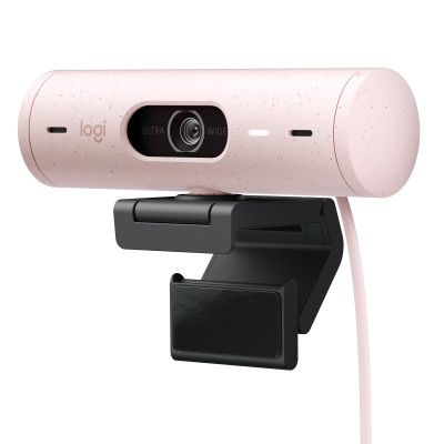 Webcam Logitech Full HD Brio 500 - Tự động điều chỉnh ánh sáng, Tự động lấy khung hình,Show mode, Mic kép giảm ồn, nắp che bảo mật, Hoạt động với Microsoft Teams, Google Meet, Zoom - Hàng chính hãng