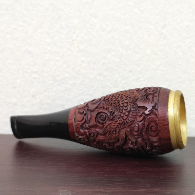 Tẩu Bắt Tóp Ci gar TG012 Ring Size 40-60 Bằng Gỗ Khắc Họa Tiết Rộng Cuộn Cực Đẹp - Hàng Thủ Công