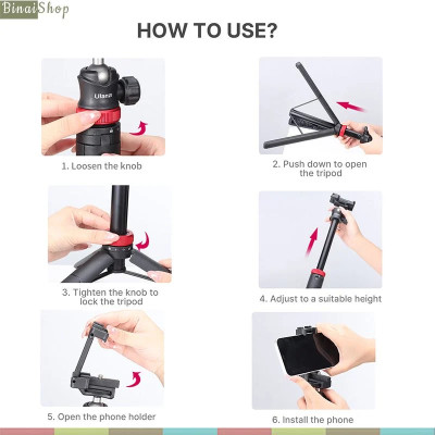 Ulanzi MT-44 - Tripod Mini Cho Máy Ảnh, Điện Thoại, Tải Trọng 1.5 Kg, Chiều Cao Tối Đa 109cm - Hàng chính hãng
