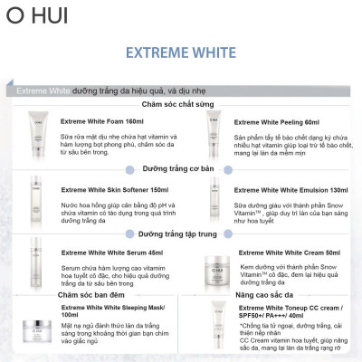 Bộ Kem Dưỡng Trắng Da Ohui Extreme White Cream 2pcs Special Set