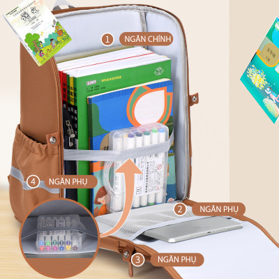 Ba lô học sinh cao cấp phong cách dễ thương - BEE GEE HS1228