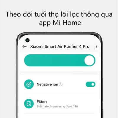 Máy lọc không khí Xiaomi Smart Air Purifier 4 Pro Tạo ion Diện tích lọc lớn 60m2 Bản Quốc Tế - Hàng chính hãng