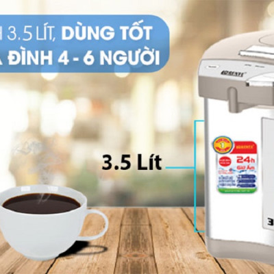 Bình Thủy Điện Lorente LT-5035 750W dung tích 3.5L Bình giữ nhiệt chế độ tự động ngắt, đun an toàn, ruột inox- Hàng Chính Hãng