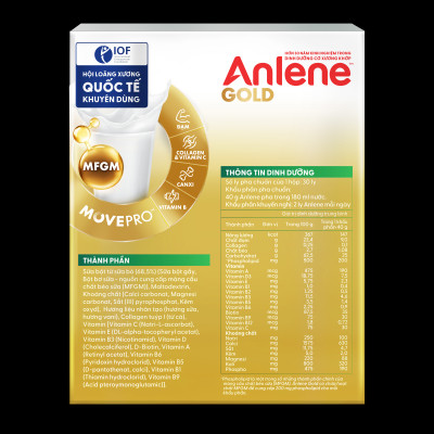 Bao bì mới - Sữa Bột Anlene Gold Hương Vanilla (Hộp giấy 1200g)