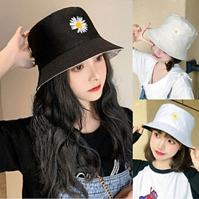 Mũ vành tròn, Mũ Bucket hoa cúc, Nón cụp vành thời trang phong cách cute xinh xắn MD07