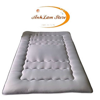 Đệm trải sàn, Nệm văn phòng, Nệm, Topper hàng xuất nhật gấp gọn đa năng đủ size màu ghi - Hàng chính hãng 