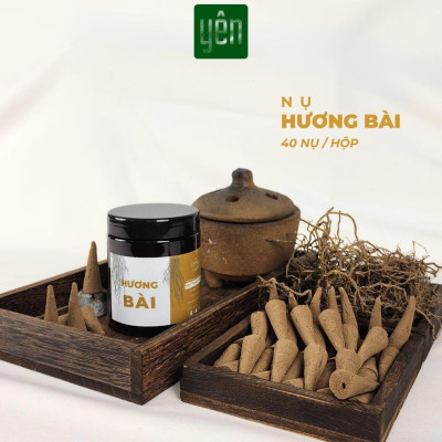 Nụ Hương Bài Sạch Ít Khói Hộp 40 Nụ Yên Tự Nhiên Không Hóa Chất Thờ Cúng Thư Giãn Xông Nhà Tẩy Uế
