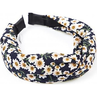 Cài Tóc Vải Hoa Trắng Nhỏ Màu Xanh Đen - Mã CT163