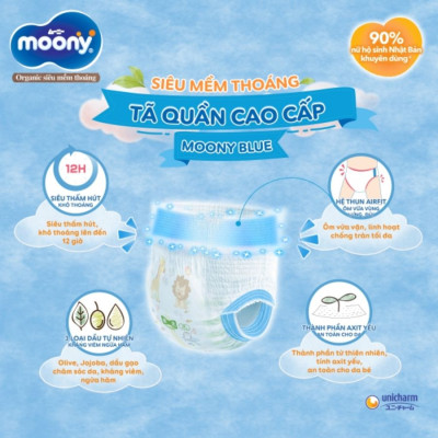 Tã quần Moony XL38 cho bé gái (38 miếng)