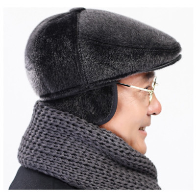 Mũ len cho người trung niên , người già , có che tai chất vải nỉ 2 lớp dày cao cấp giữ ấm mùa đông rất tiện lợi 