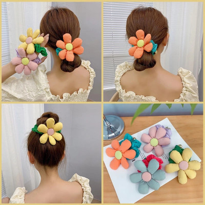 THUN CỘT TÓC HÌNH BÔNG HOA TRƠN CHO NGƯỜI LỚN VÀ BÉ GÁI