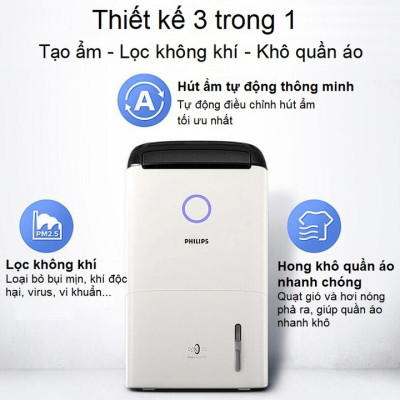 Máy Lọc Không Khí Và Hút Ẩm Thương Hiệu Cao Cấp Philips DE5205/00 - Hàng Chính Hãng