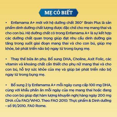 Sữa Bột Bầu Enfamama A+ với 360° Brain Plus - Vị Vanilla - 400g