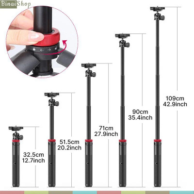 Ulanzi MT-44 - Tripod Mini Cho Máy Ảnh, Điện Thoại, Tải Trọng 1.5 Kg, Chiều Cao Tối Đa 109cm - Hàng chính hãng