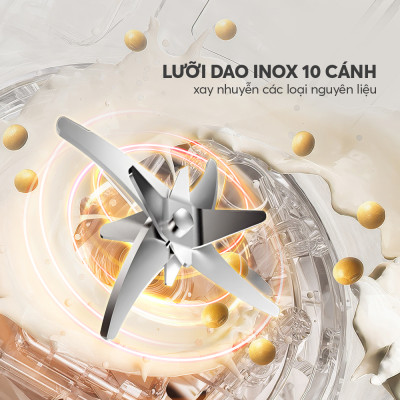 Máy làm sữa hạt Elmich CBE-8720, công suất xay 300W, công suất nấu 500W, dung tích xay nóng 600ml và xay lạnh 800ml, lưỡi dao với 10 cánh giúp xay nhuyễn, nhỏ gọn, dễ dàng lưu trữ và sử dụng - Hàng chính hãng