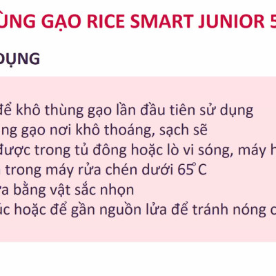 Thùng Gạo Tupperware Rice Smart Junior 5kg - Hàng Chính Hãng