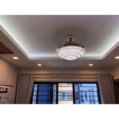 Đèn quạt trần LOSWE kiểu dáng sang trọng, động cơ đồng nguyên khối chạy siêu êm, siêu mát 