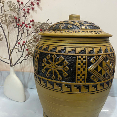 Thùng chum sành hũ gạo Bát Tràng 20 kg mẫu mới nhất 