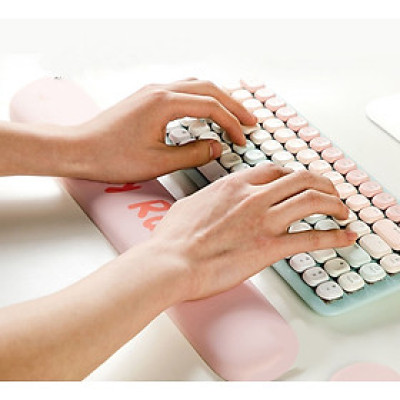 Miếng Kê Tay Bàn Phím Đệm Lót Chuột Mouse Pad Bunny Pink_ Hàng chính hãng