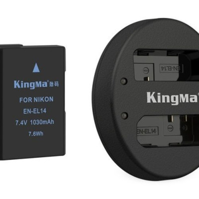 Bộ 2 pin 1 sạc đôi Kingma EN-EL14 hàng chính hãng.