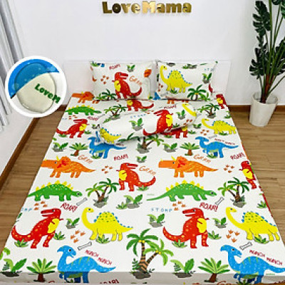 Ga chống thấm COTTON Cao Cấp loại 1 LoveMama mềm mại thoáng mát không nóng khủng long