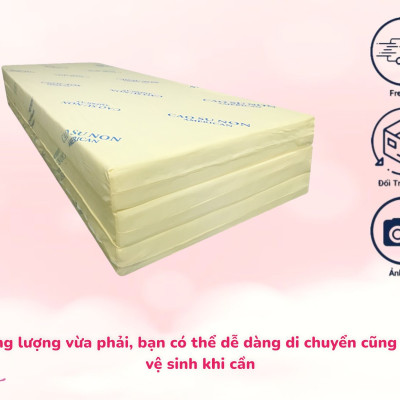 Nệm Cao Su Non America Đệm Cao Su Non Hàng Chính Hãng Gấp 3 Đủ Size 1m Đến 1m8 Dày 10cm