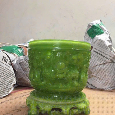 Lư hương CTVD40 12 x 12 x 12cm mạ vàng hoặc màu xanh lựa chọn 