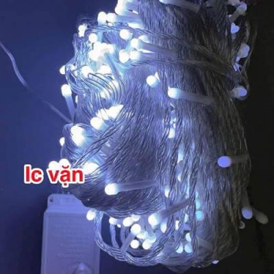 Dây Đèn Dp Sáng Trắng 8 Chế Độ Chớp Dài 80M Bóng Lớn V8 Có Box Điều Chỉnh Và Đầu Nối