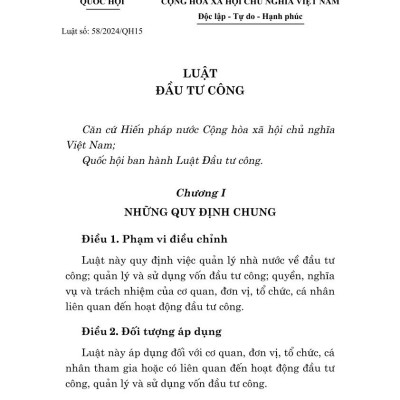 Luật Đầu tư công năm 2024