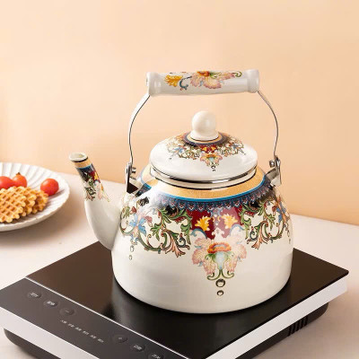 Ấm Đun Nước Bếp Từ Thép Tráng Men Lớn 3.3L Retro Kiểu Hoàng Gia – Tiện Lợi & Sang Trọng - HÀNG CHÍNH HÃNG MINIIN