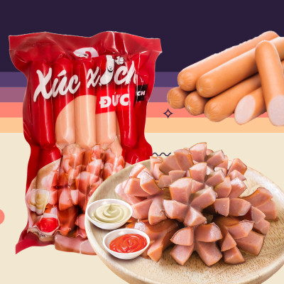 Xúc Xích Đức Rich Xúc Xích Xông Khói Xúc Xích Hồ Lô - Thương hiệu Đen Đỏ