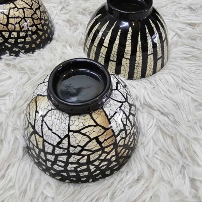 Chén tre quấn Bamboo phủ sơn mài cẩn trứng cao cấp , hàng xuất khẩu size 7.5x11 cm