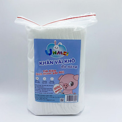 Khăn Khô Đa Năng Unmei 200g - Không Chứa Huỳnh Quang, An Toàn Cho Trẻ Sơ Sinh, Kích Thước Gấp Đôi, Tiện Ích Vượt Trội Khi Sử Dụng (Kích Thước 19cmx19cm)