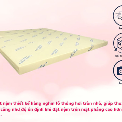 Nệm Cao Su Non Cao Cấp Casumax Gấp 3 Dày 5CM Kích Thước 80cn/1m/1m2/1m4/1m6/1m8 Đủ Size - Tặng Kèm Drap Nệm