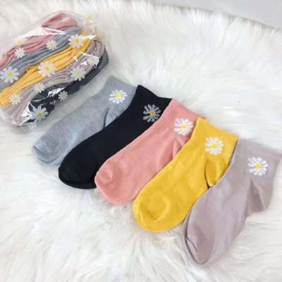 Set 10 đôi tất gấu , hoa cúc nữ ,cổ ngắn nhiều màu dễ thương vải cotton đẹp và bền kèm túi dây rút xinh xắn cute cho phái nữ