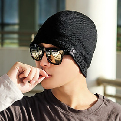 Nón, Mũ len ngắn ML016 màu đen, đỏ cho cả nam và nữ