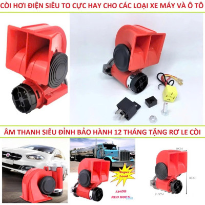 Bộ Còi Hơi Điện 12V - 24V Âm Thanh Lớn Hiệu Suất Tuyệt Vời:  Phụ Kiện Độc Đáo , ĐÈN TRANG TRÍ