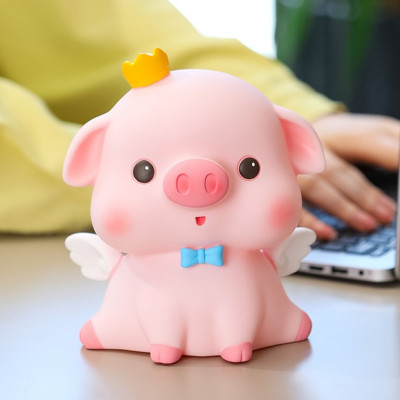 Ống tiết kiệm heo thiên thần ống heo trang trí quà tặng nhựa PVC cao cấp _Art house_Hàng chính hãng