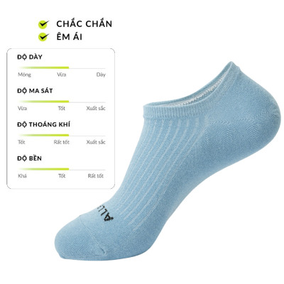 Combo 10 đôi tất vớ lười thể thao ALLPUR chống tuột gót dệt sọc lưới thoáng khí khử mùi 